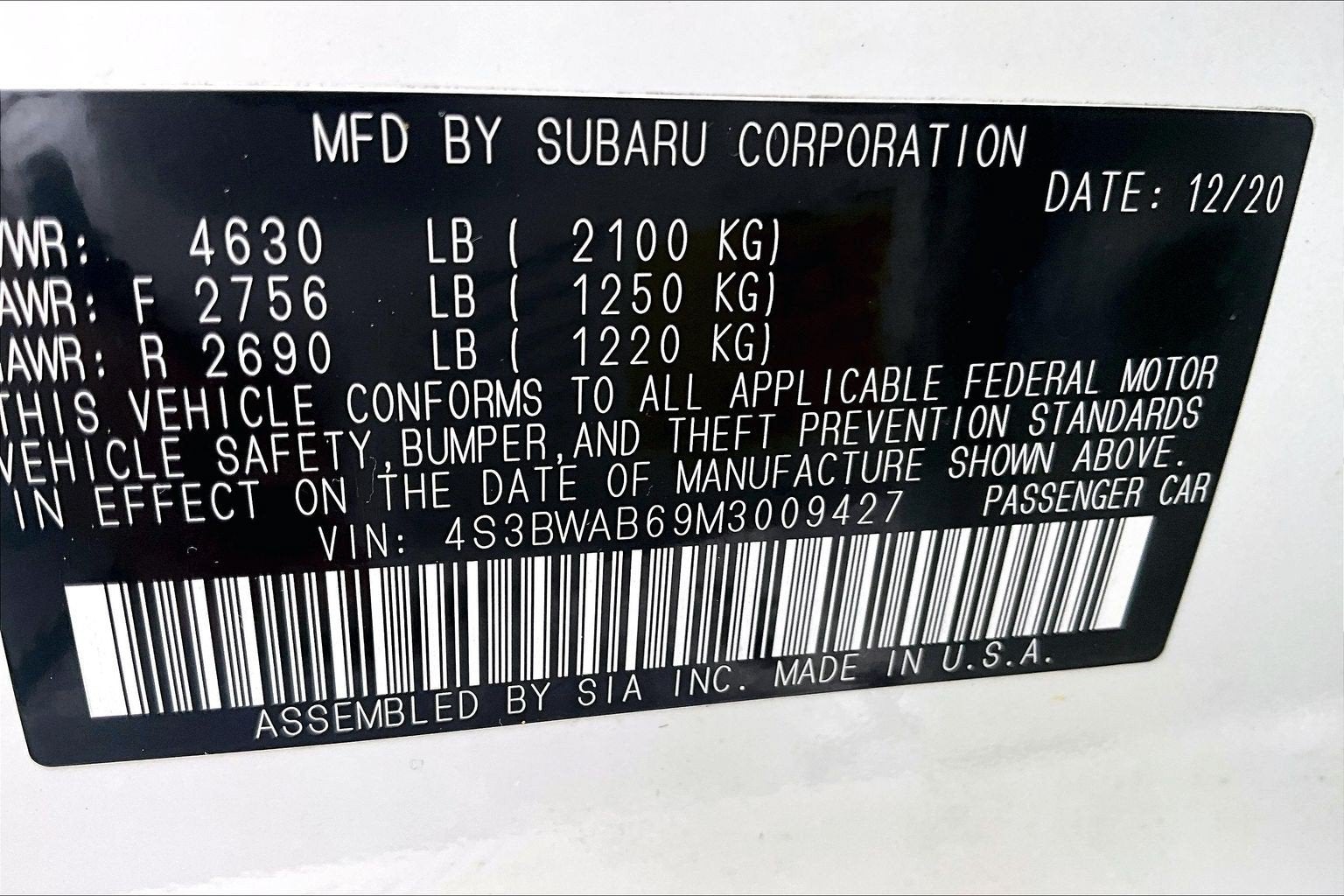 2021 Subaru Legacy Base