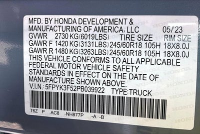 2023 Honda Ridgeline RTL