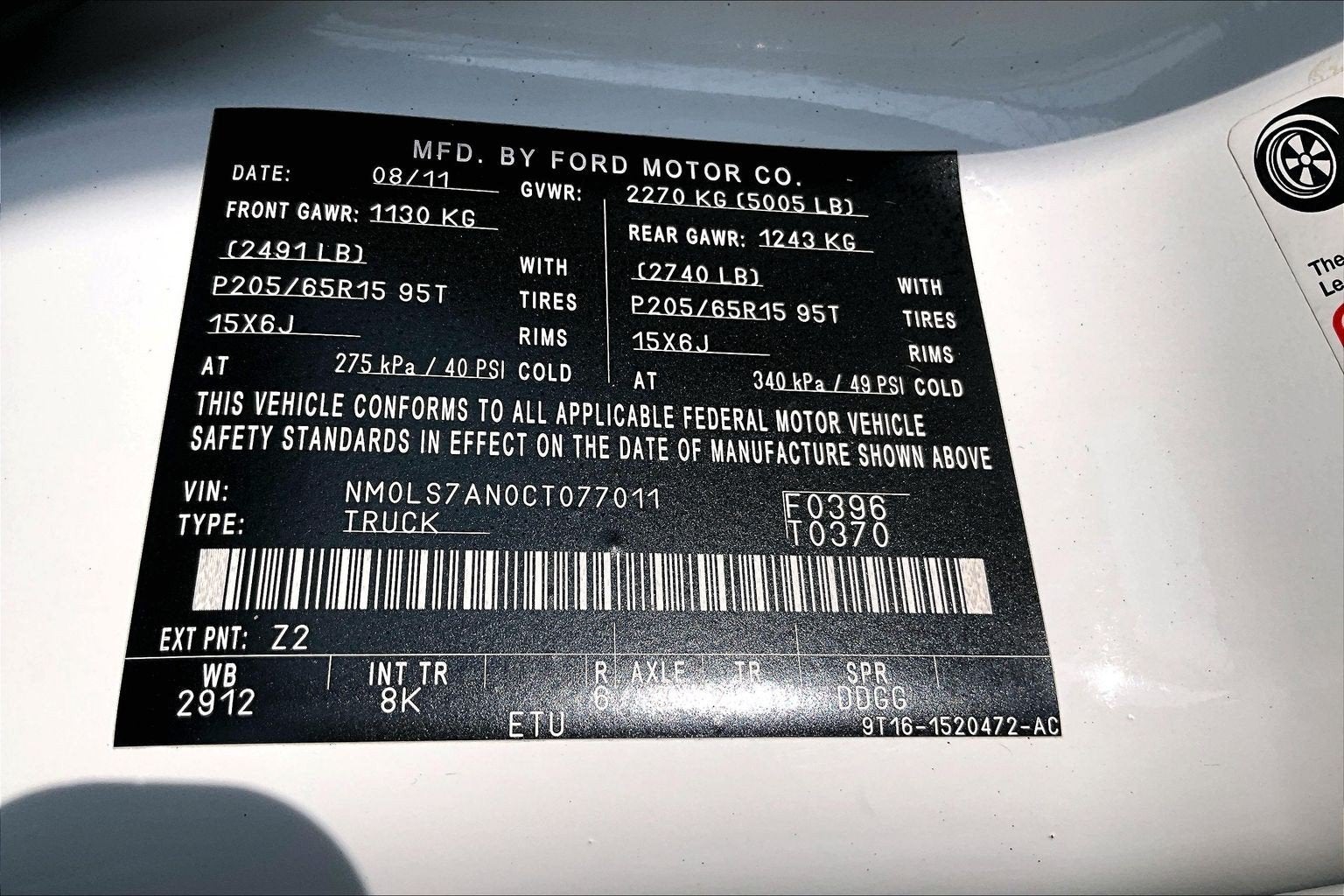 2012 Ford Transit Connect XL