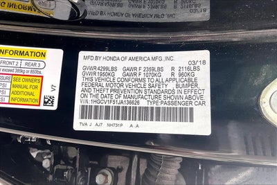 2018 Honda Accord Sedan EX-L 1.5T