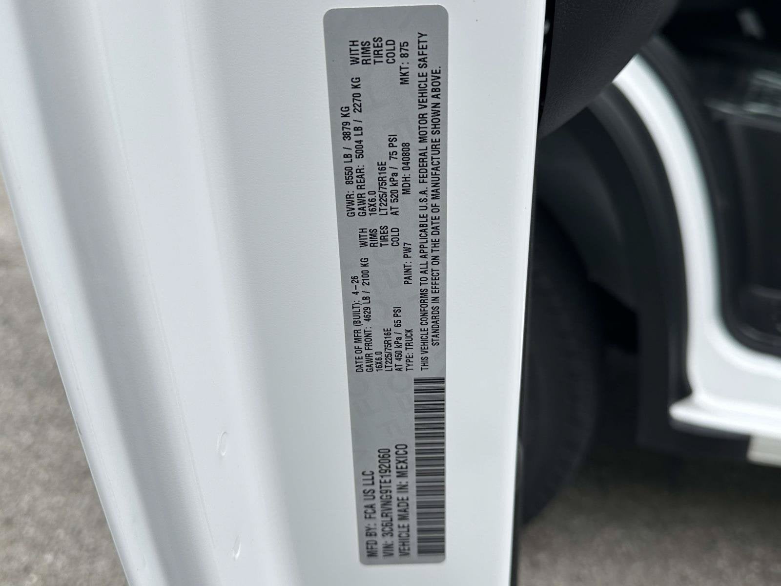 2026 RAM Ram ProMaster RAM PROMASTER 1500 TRADESMAN CARGO VAN LOW ROOF 118' WB