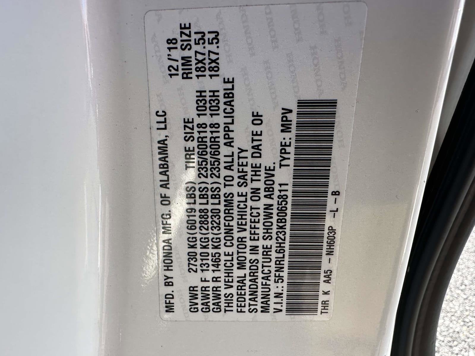 2019 Honda Odyssey LX