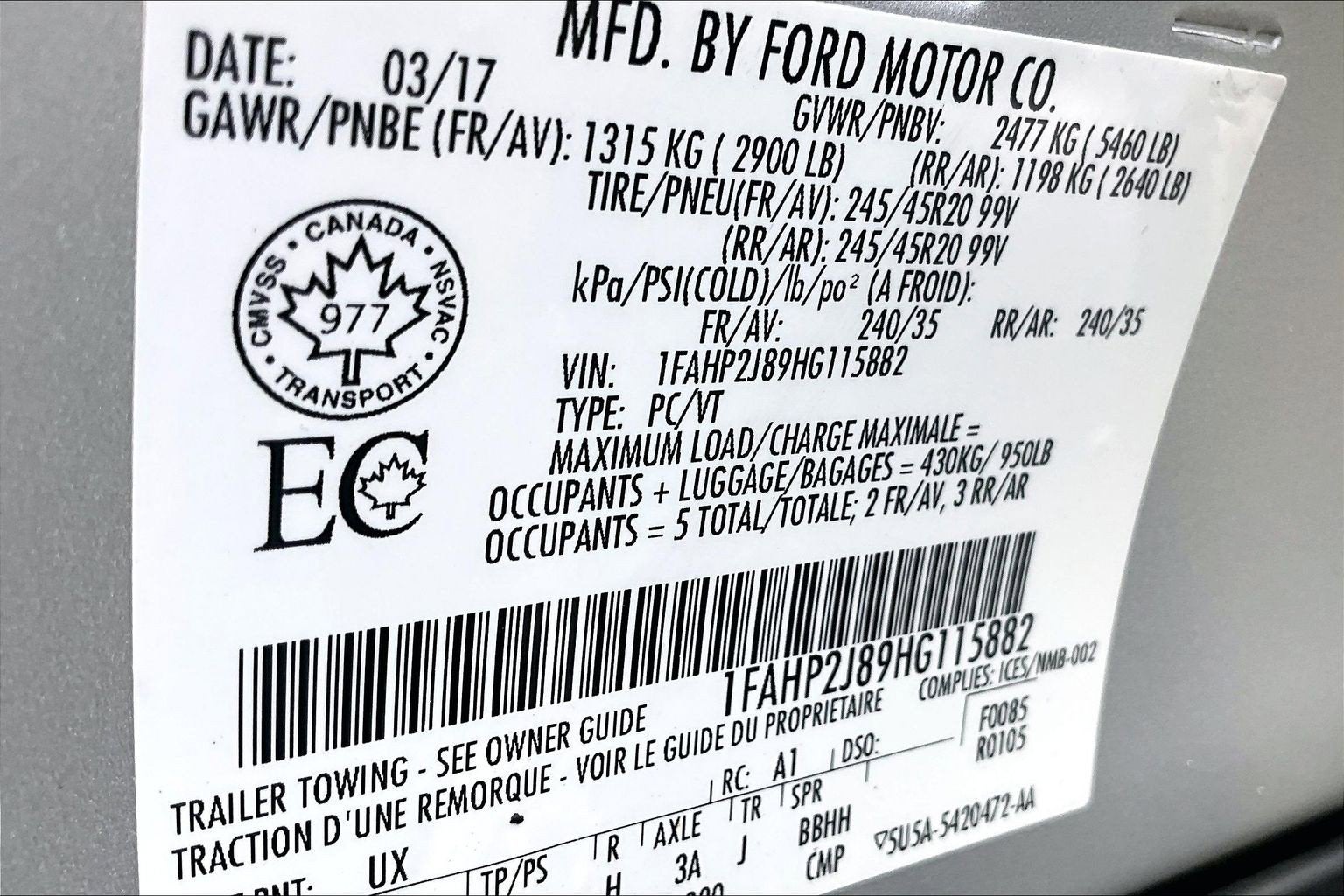 2017 Ford Taurus Limited