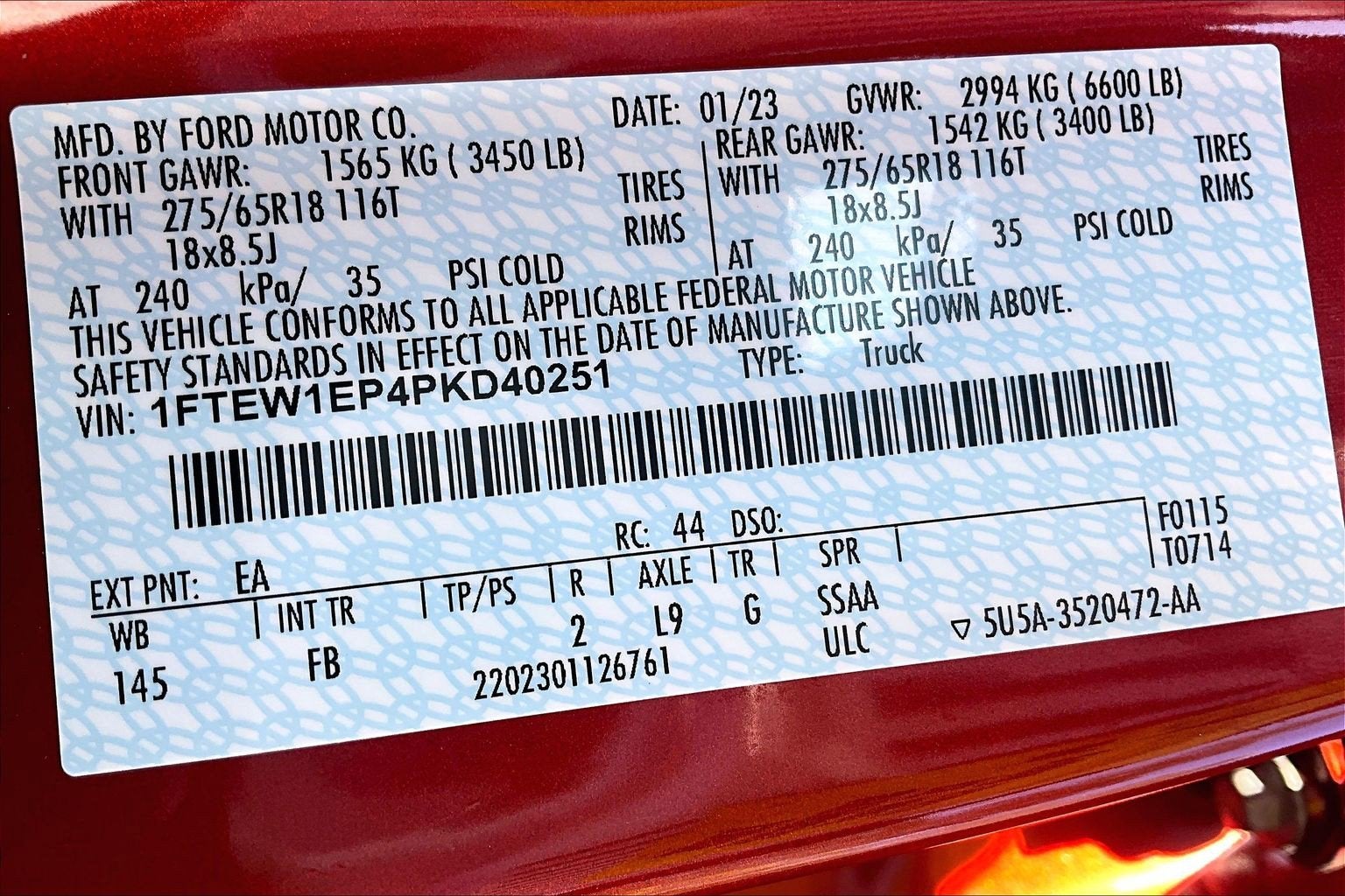 2023 Ford F-150 XLT FX4 SPORT