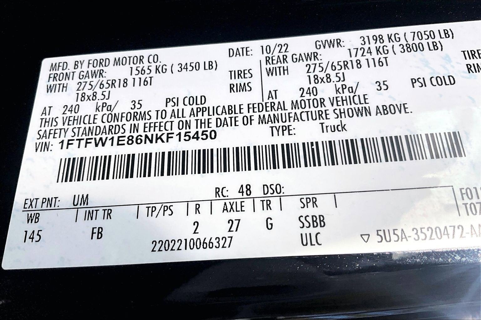 2022 Ford F-150 XLT SPORT 3.5 ECOBOOST