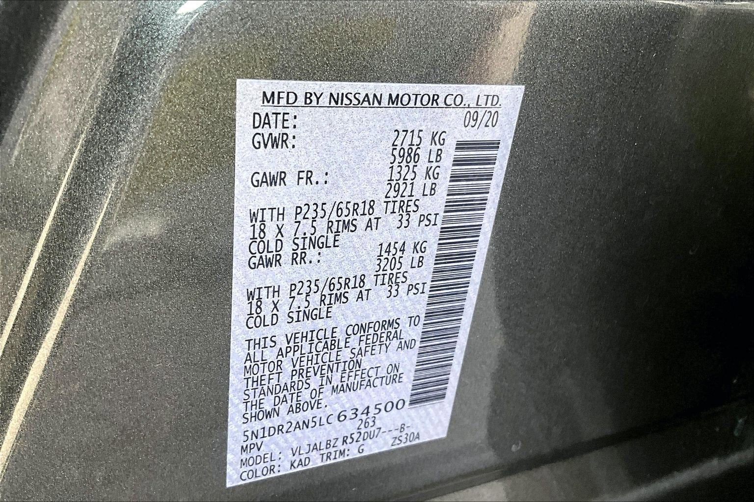 2020 Nissan Pathfinder S