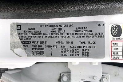 2012 Chevrolet Colorado LT w/1LT