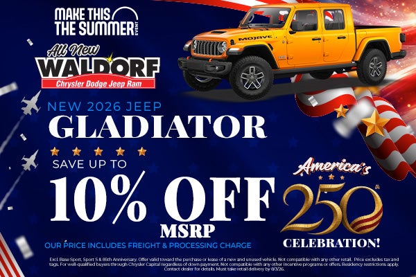 Gladiator 10% off MSRP